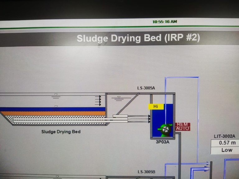 IRP02 Sludge Drying Bed Motor Alpha(A) Simultaneously High Low Signal Showing